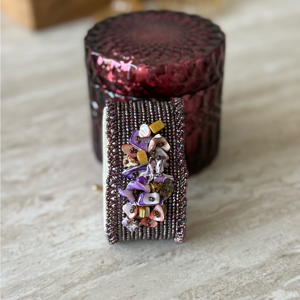 Handmade Beaded Bracelet with Floral Accents